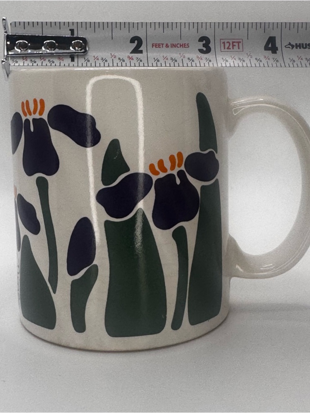 Vintage Nina Campbell Iris Floral Mug 1983 Cottagecore Coffee Cup - Picture 4 of 8